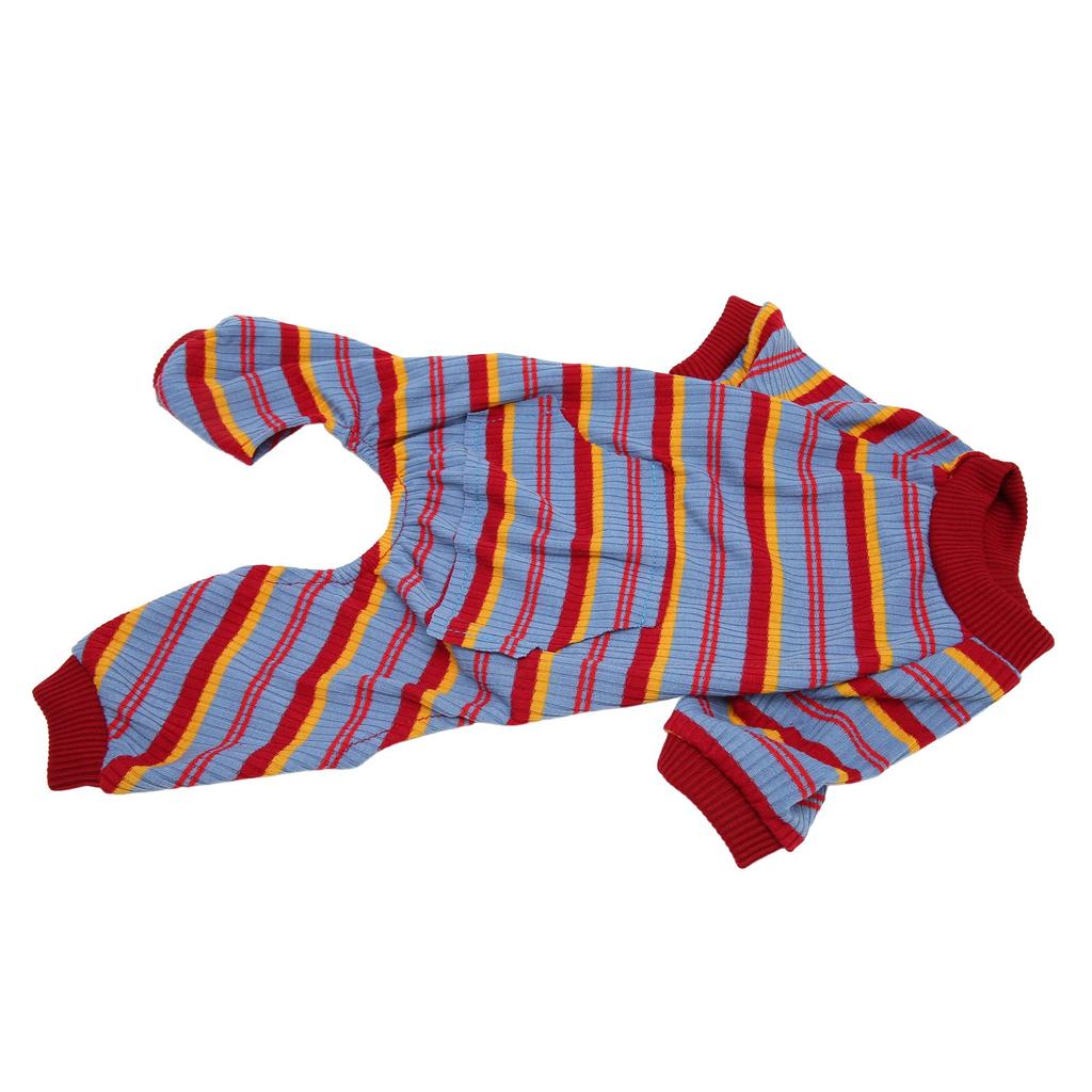 Striped Dog Pajamas Spring Stylish Classic Soft Breathable 4 Legged Pet Bodysuit for Small Medium