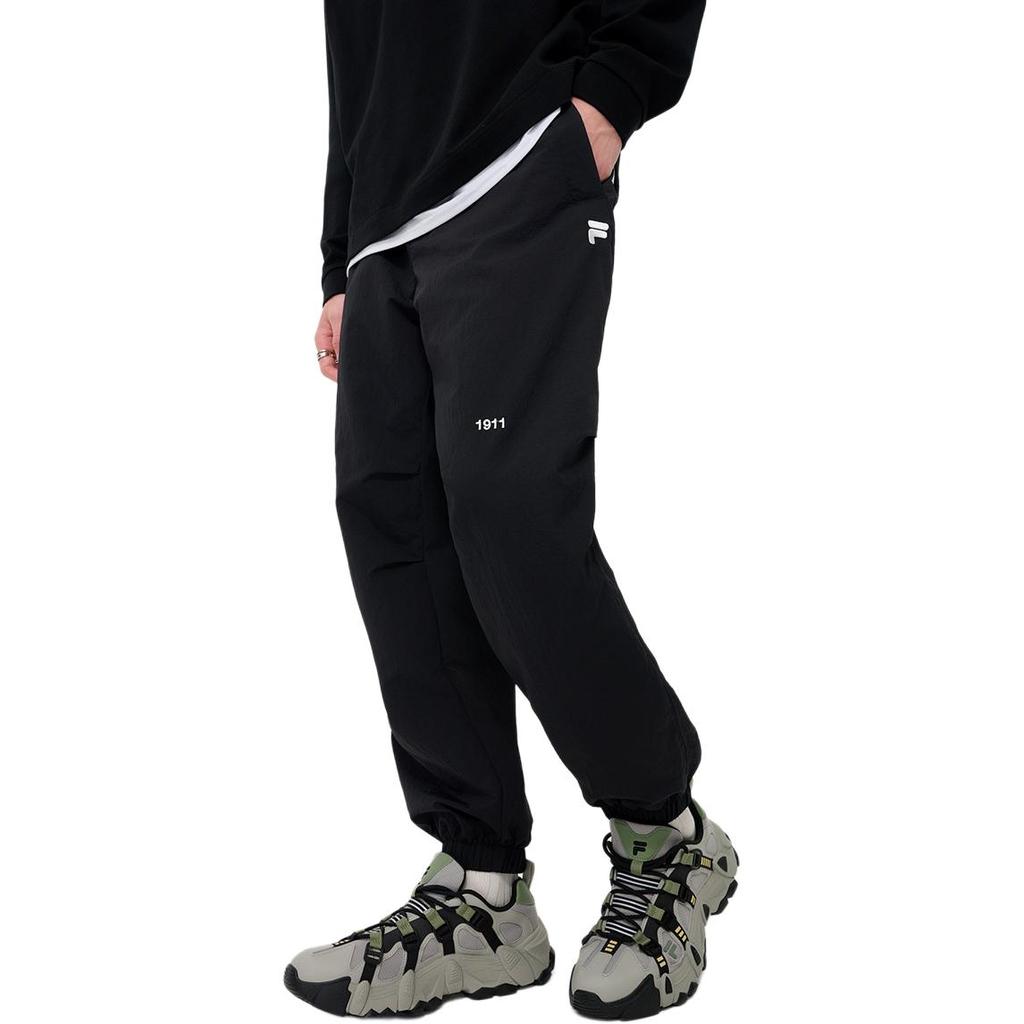 Fila Fusion Очень удобные свободные тканые повседневные брюки мужские черные T11M435802FBK