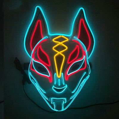Хэллоуин Игра Светящаяся Маска Светодиодная Светящаяся Маска Косплей Маска Лисы Для Фестиваля Костюм на Хэллоуин Ночной Клуб Мигающий Реквизит для Диджей-Шоу