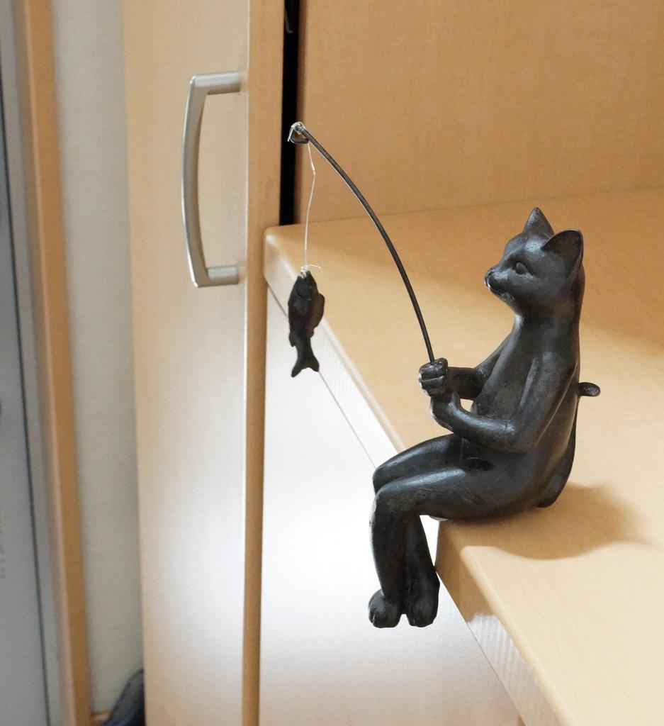 Cat Figurine Cat Figurine Antique Goods [Fishing Cat]