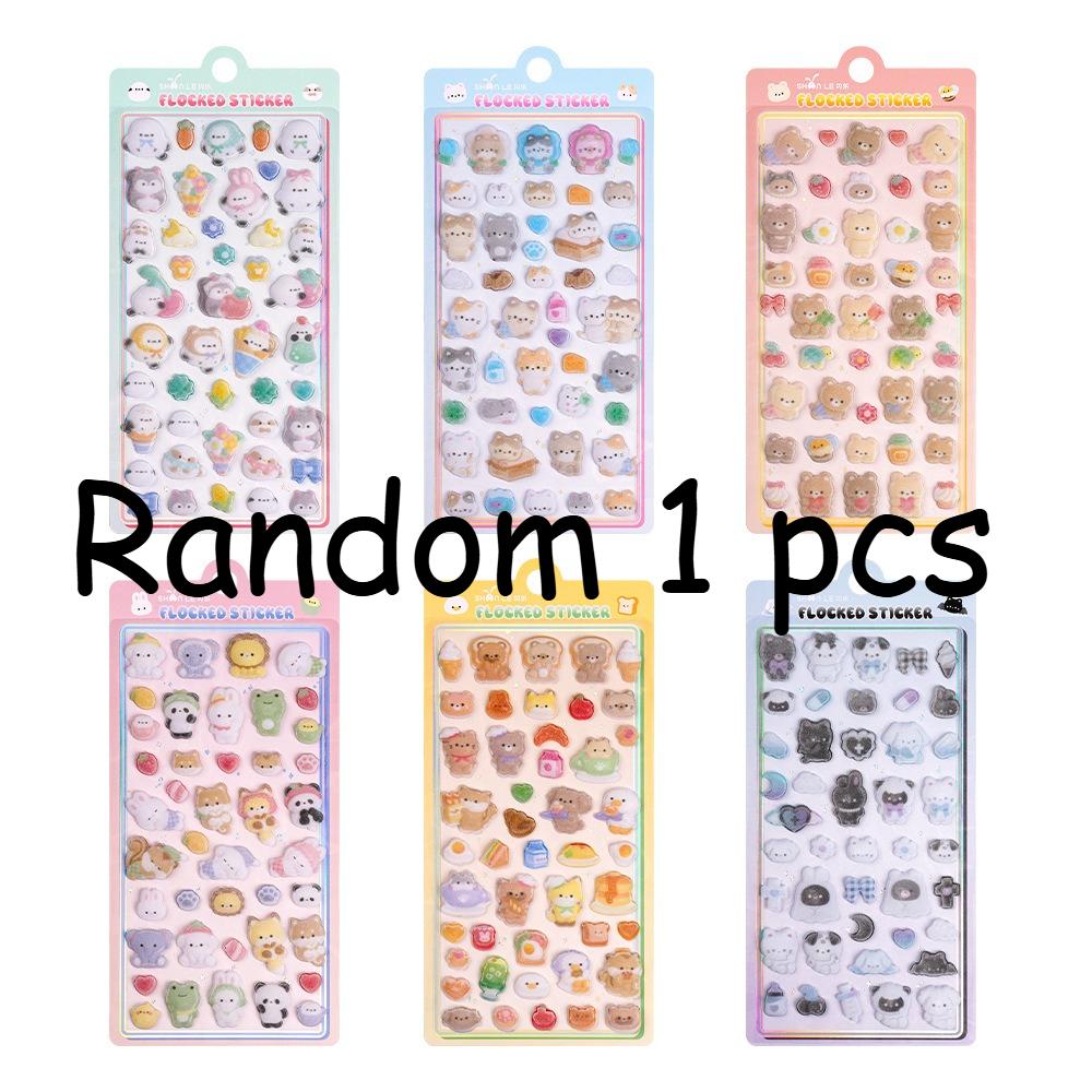 3D Embossed Flocked Stickers, Little Bunny Nose Animal Decor Stickers, for Kids' Phones, Stationery and Scrapbook Decoration