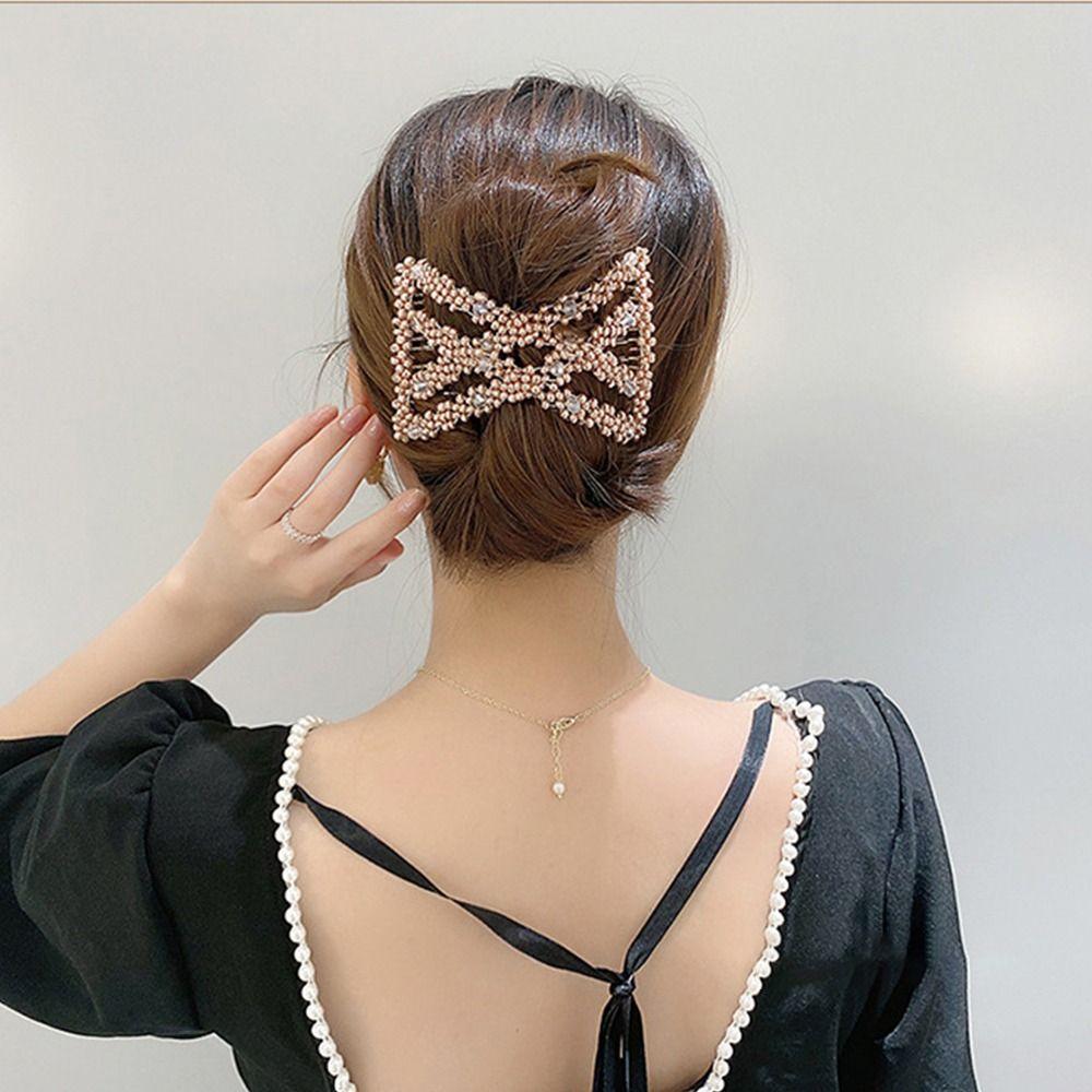 Plastic Double Side Bun Butterfly Fancy Clip Combs New Hair Accessories  Women