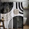 Шторка для душа в стиле Mid-Century Modern Декор для ванной комнаты с черными и золотыми листьями Шторка для ванны и душа