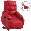 Recliner Chair with Lift Assistance Electric Red Faux Leather