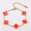 Vibrant 13mm Four-Leaf Clover Bracelet - Classic and Versatile Style