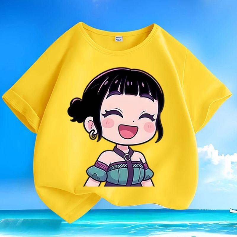 Boys' and Girls' Fashionable KPOP Hunting Girl Group Zoey's T-shirt Summer Children's Loose Pure Cotton T-shirt