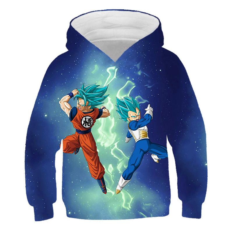 2025 Kids Japanese Anime Super Dragon Ball Pullover Super Goku 3D Print Boy Streetwear Fashion Jumper Casual Dragon Ball Cool Hoodie
