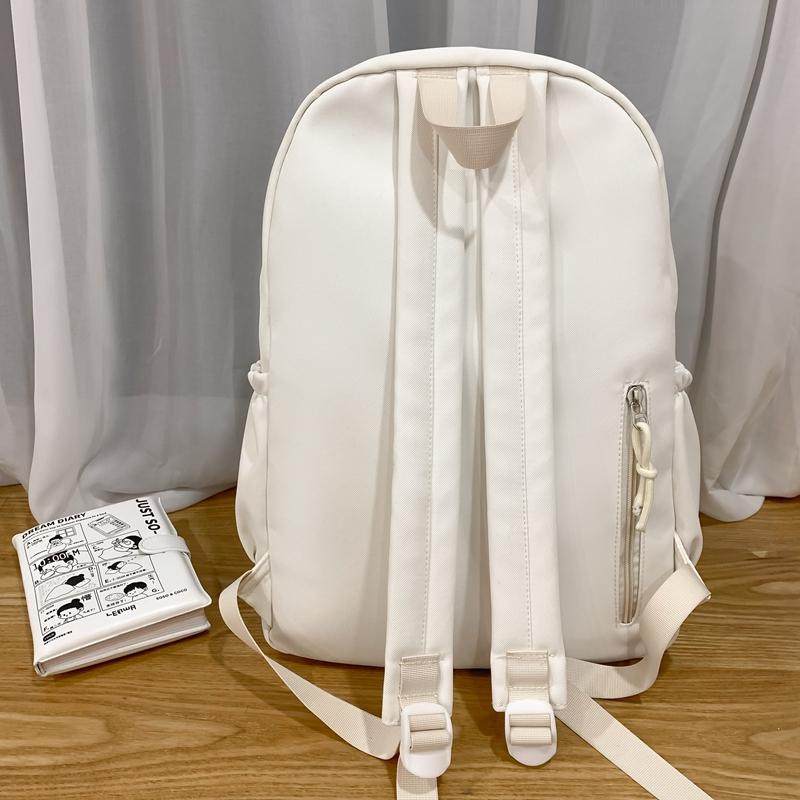 Студенческий однотонный школьный женский рюкзак в студенческом стиле с буквенным принтом, рюкзак большой емкости