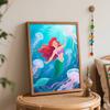 Disney Цифровой набор для масляной живописи Арт-набор Русалка Подводная сцена Ручная раскраска Картина Домашний декор