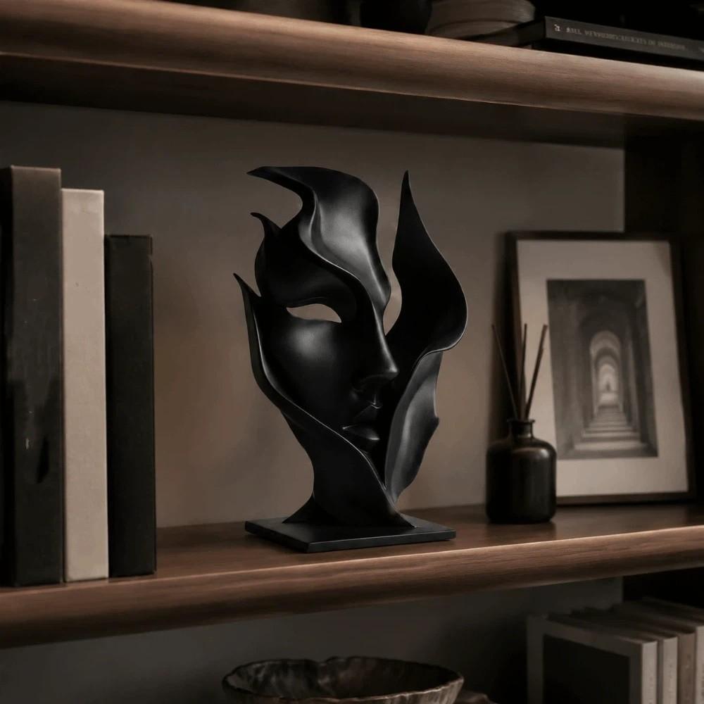 Statue Home Decoration Artistic Sense Facial Ornaments Funny Half Face Sculpture Home