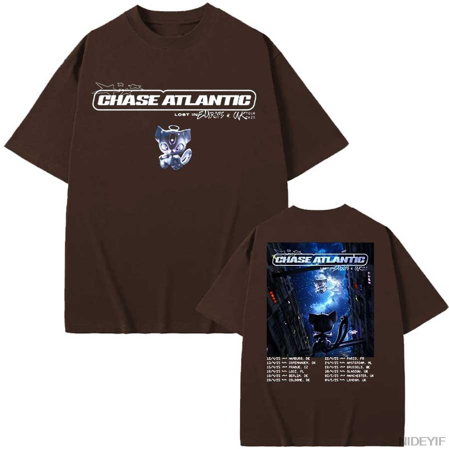 Chase Atlantic Lost In Europe And Uk Tour Tshirts Cotton Tees High Quality Short Sleeve Tops Unisex Unisex Oversized Tshirts P28