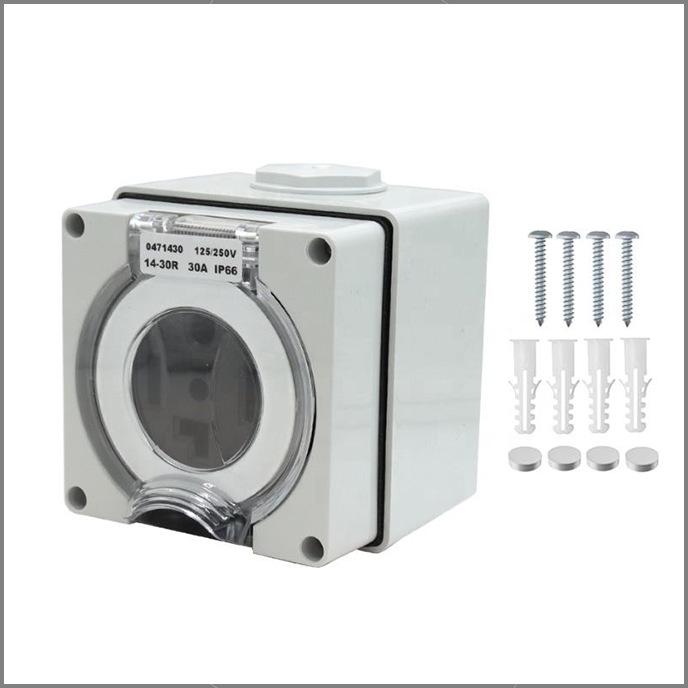 Розетка NEMA 14-30R, 125/250В, пылезащищенная для использования на улице, для фургонов и электромобилей.