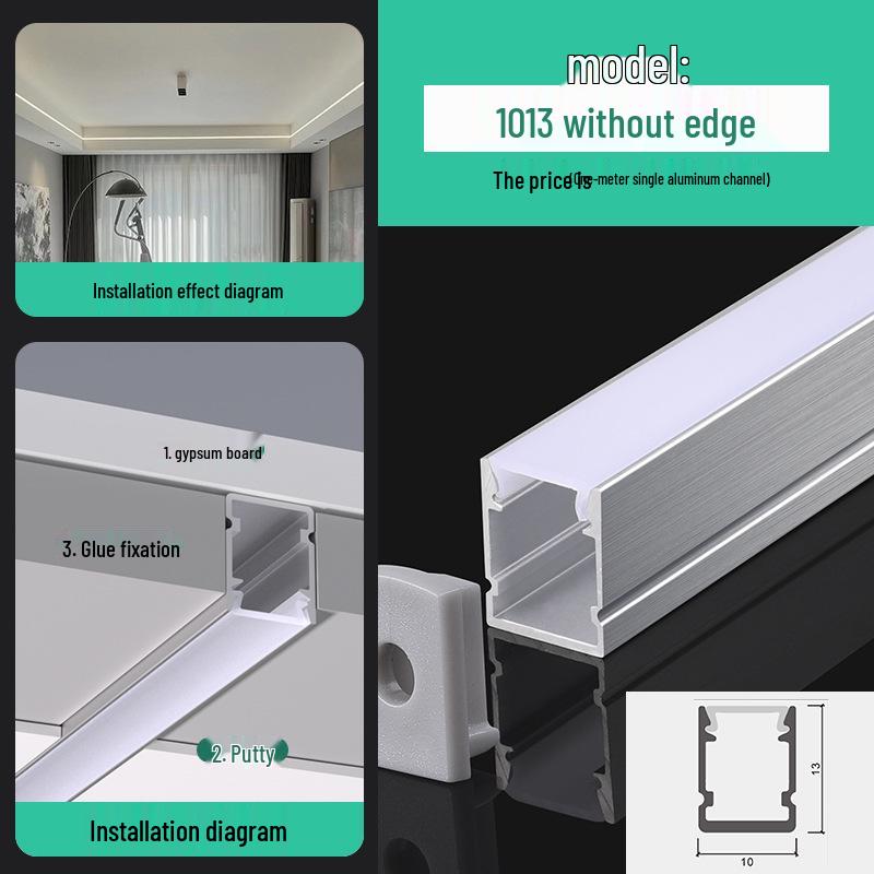 Seamless Linear Recessed LED Light Channel - Aluminum Strip Slot Design