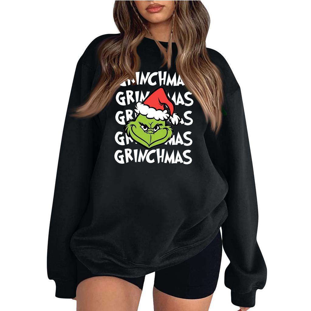 Women's Fashion Casual Print Casual Long Sleeve Round Neck Sweatshirt Top