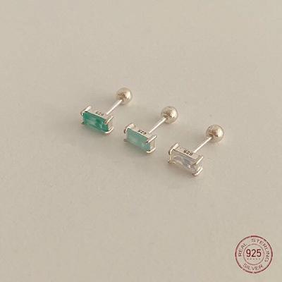Серьги-гвоздики из стерлингового серебра 925 пробы с геометрическим квадратом для женщин, с индивидуальной винтовой пряжкой, мини-серьги для свадьбы, ювелирные изделия для вечеринок, подарки