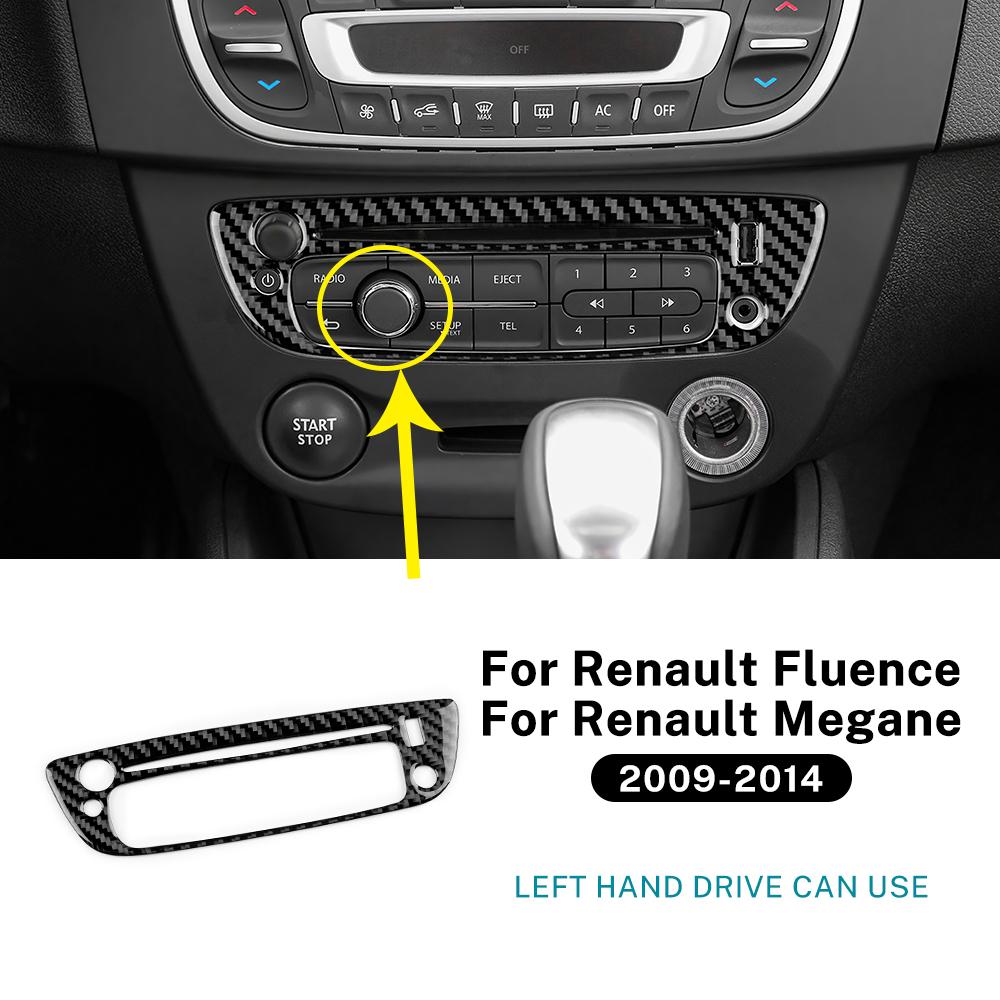 Real Soft Carbon Fiber Sticker For Renault Fluence Megane RS 2009 2010 2011 2012 2013 2014 2015 LHD Central Control CD Inner.