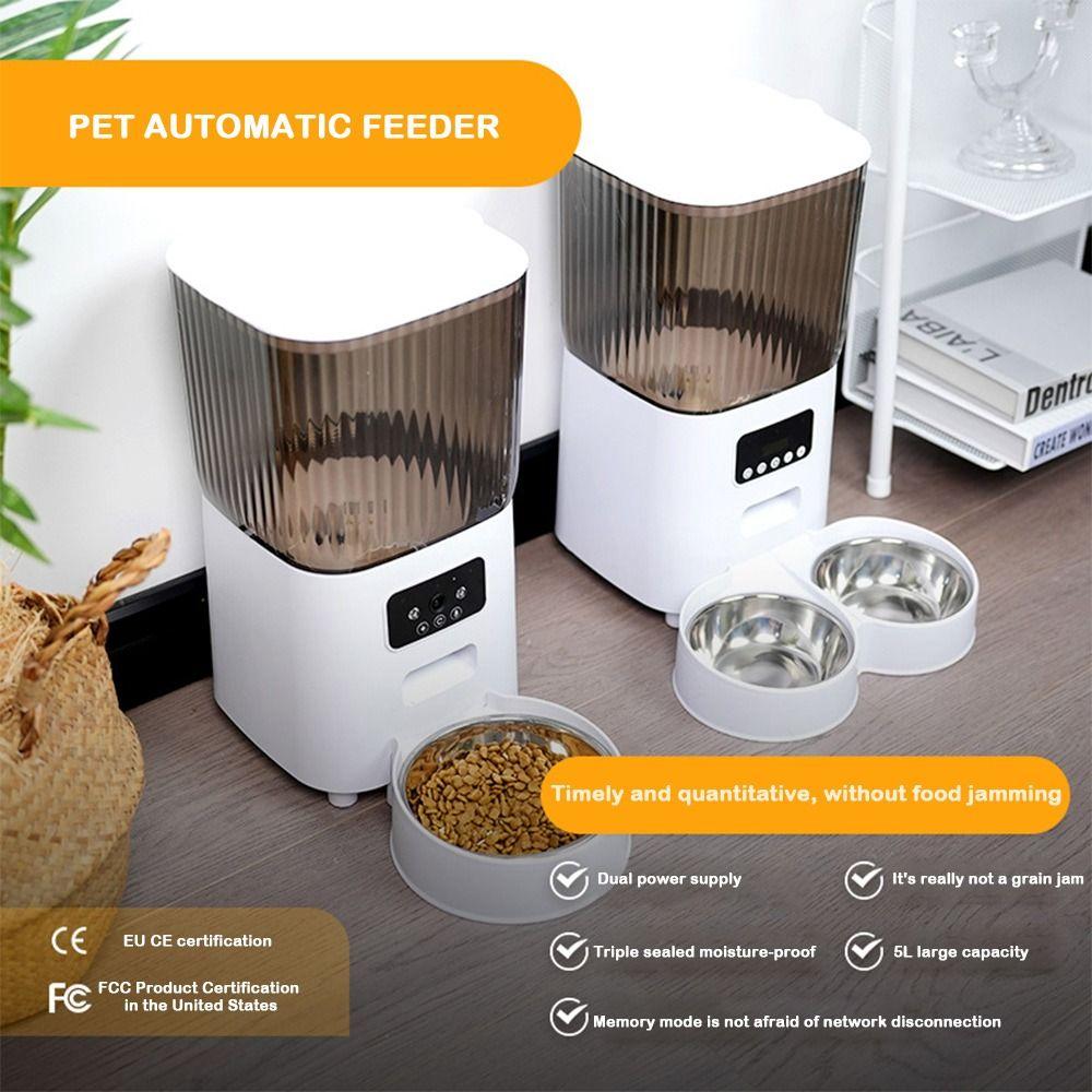 Автоматическая кормушка для кошек с дистанционным управлением по Wi-Fi, с таймером, диспенсер для кошачьего корма для кошек и собак