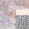 Colored Crystal Star Love Shiny Silver Hollowed Smudging Rainbow Flower Jelly Embossed Nail Art Stickers Manicure Decals