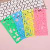 4Pcs Lovely Candy Color Kids Painting Stencil Mini Cartoon Pattern PVC Stencils PVC Hollow Template for Scrapbooking Journal DIY