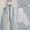 Korean Lace Trim Bowknot Scarf Belt for Women's Jeans