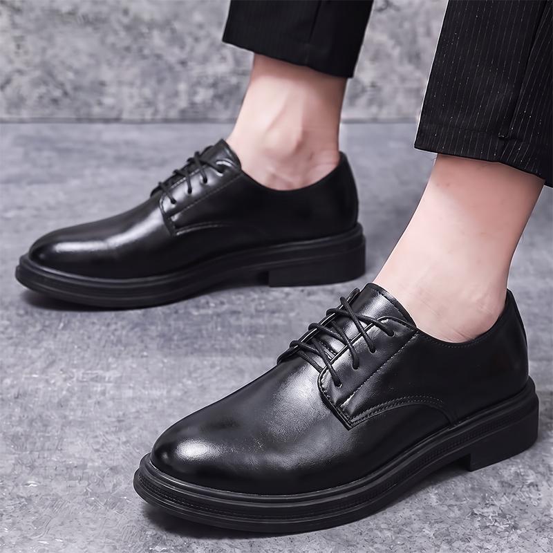 Men’s Derby Retro Black Brown Leather Oxfords Dress Shoes Formal Office Business Shoes Tuxedo Wedding Shoes Plus Size