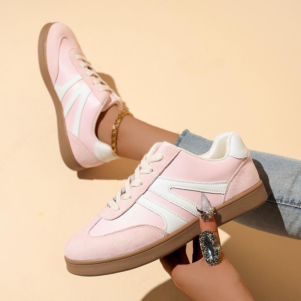 Fashion Microfiber Upper Rubber Sole Adult Ladies Footwear Casual Women Shoes Early Spring New Style Versatile Design White Sneakers