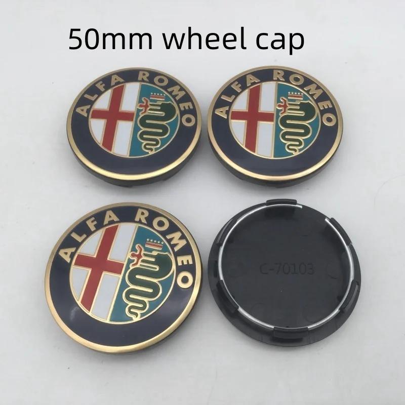 for 3D 50mm For Alfa Romeo 147 156 159 Car emblem Wheel hub Center Cap Badge covers sticker Decals Styling wer123