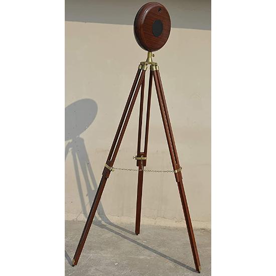 Victorian London Vintage Style Table and Floor Clock with Adjustable Wooden Tripod Stand Home Office Décor 60" x 12"