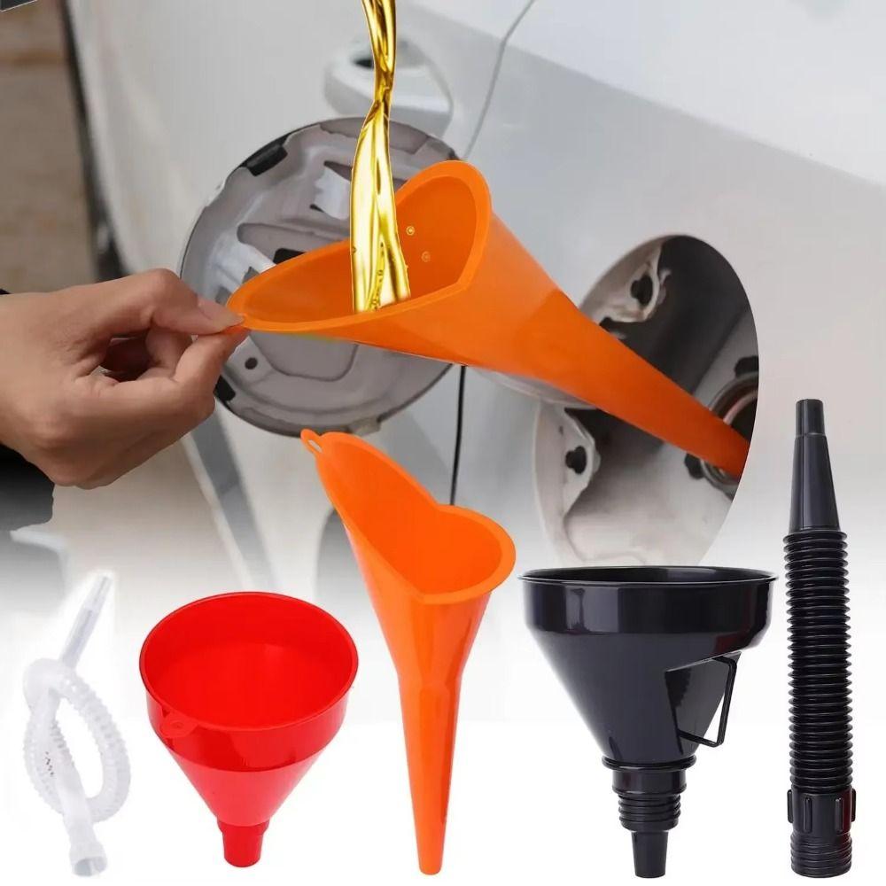 Detachable Nozzle Automotive Fuel Funnel Plastic Long Nozzle Universal Car Funnel Set Auto