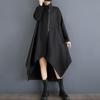 Irregular Oversized Vintage Black Casual Loose Long Spring Autumn Winter Coat for Women Jacket Clothes Outerwear