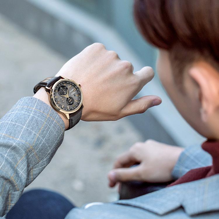 Citizen Мужские кварцевые часы серии Eco-Drive с радиосинхронизацией Черные AT8113-12H