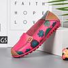 Весна и осень Новые женские туфли-одиночки на плоской подошве Туфли-бобы Mom Shoes Printed Women Shoes Lazy Shoes Large Size
