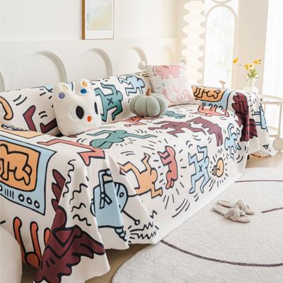 Funda Sofa Home Имитация льна Граффити Диванный коврик Пледы Всесезонный Кемпинг Пикник Одеяло Чехол Чехол для дивана