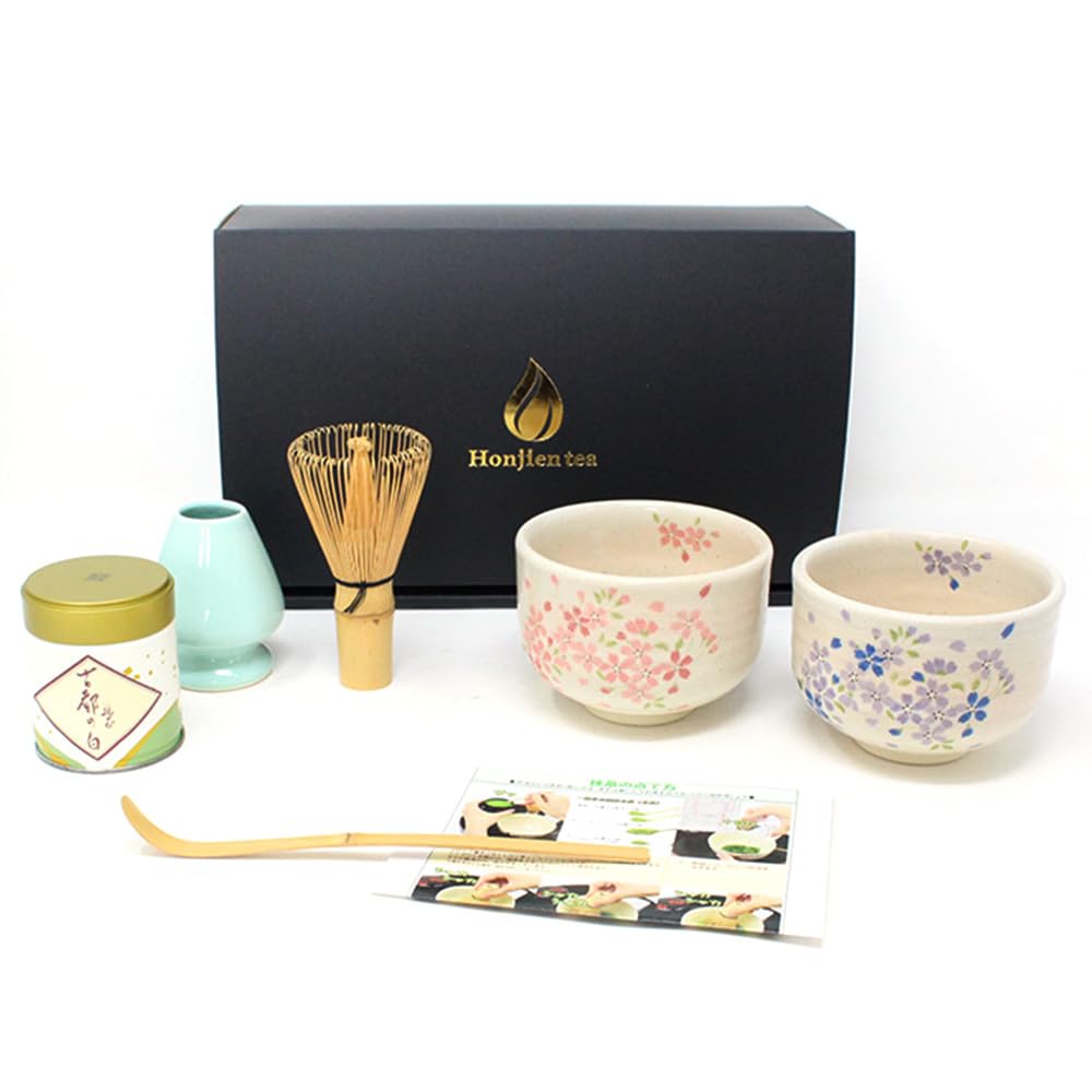 Honji-en Matcha Set Tea Ceremony Tools Two-Person Quick Break No. 3 Sakura Shizuku