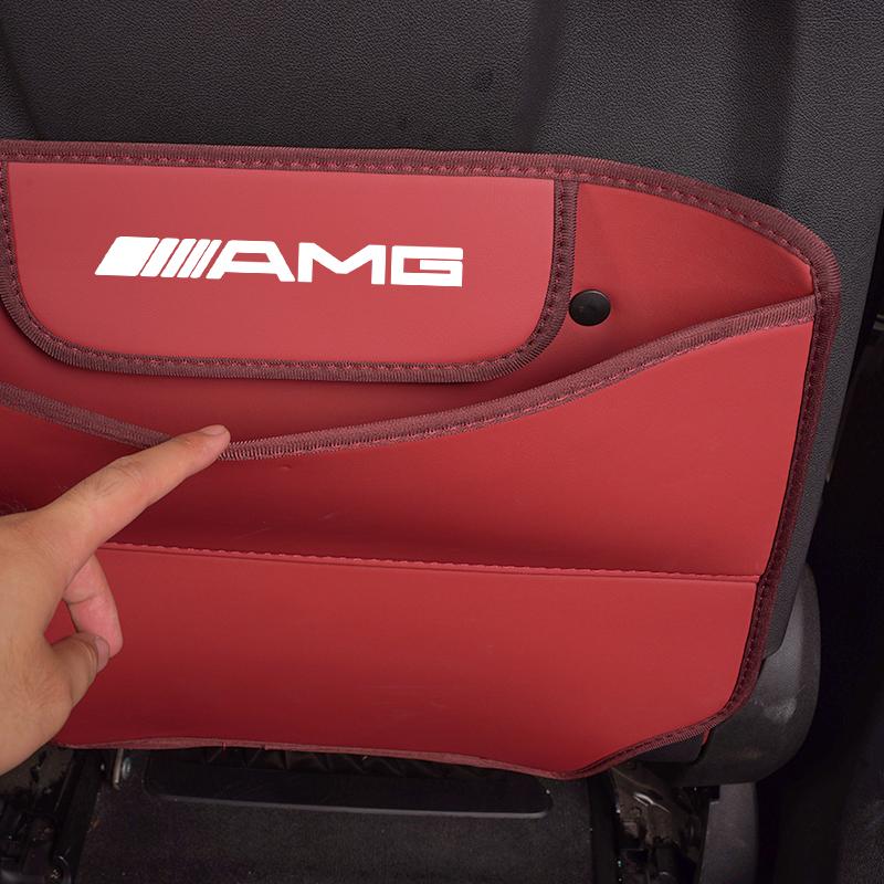 Leather Car Seat Anti-kick Pad Storage Bag Protector For Mercedes Benz AMG W203 W205 W206 W211 W220 W212 W201 W210 W108 Brabus HB1