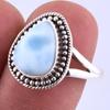 Natural Republic Larimar Gemstone Handmade 925 Sterling Silver Ring S.8" Z1Z52