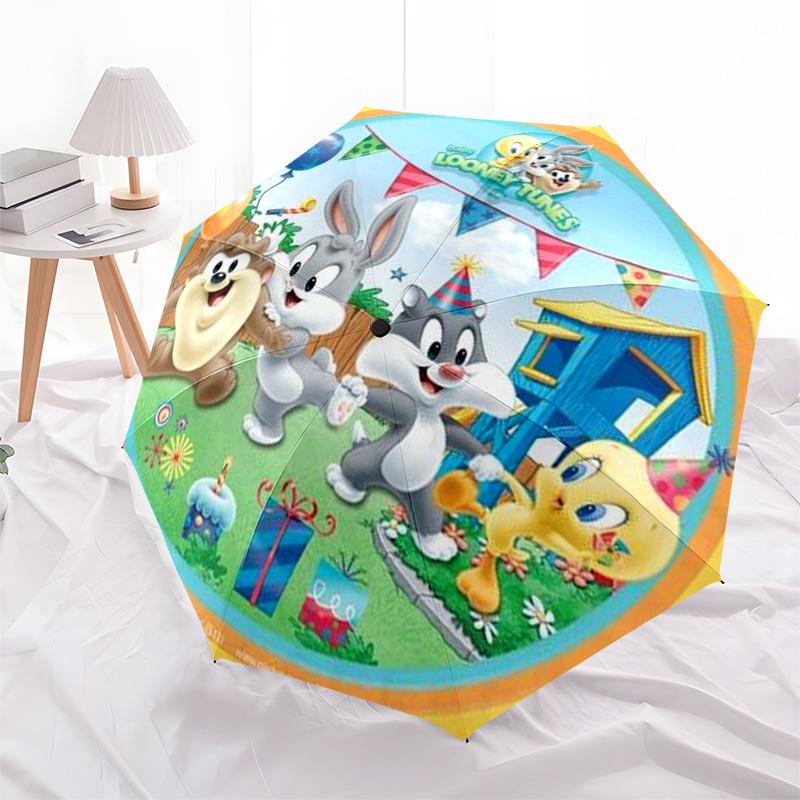1pc Looney Tunes Party Supplies Umbrella with Plastic Handle,Cartoon Pattern,Suitable for All Seasons Multi-functional Umbrella397