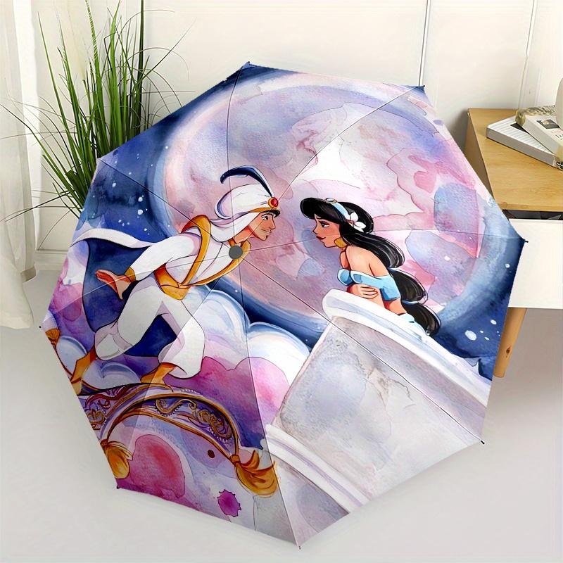 Aladdin,Jasmine Automatic Opening and Closing Fashion umbrella - 8-rib Folding Design, Lightweight and Portable, Suitable for Daily Business