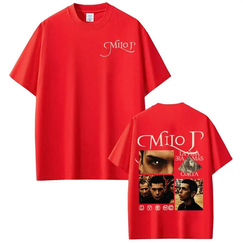 Rapper Milo J La Vida Era Mas Corta Album TShirt Unisex Vintage Casual Loose Short Sleeve Cotton Harajuku Style TShirt