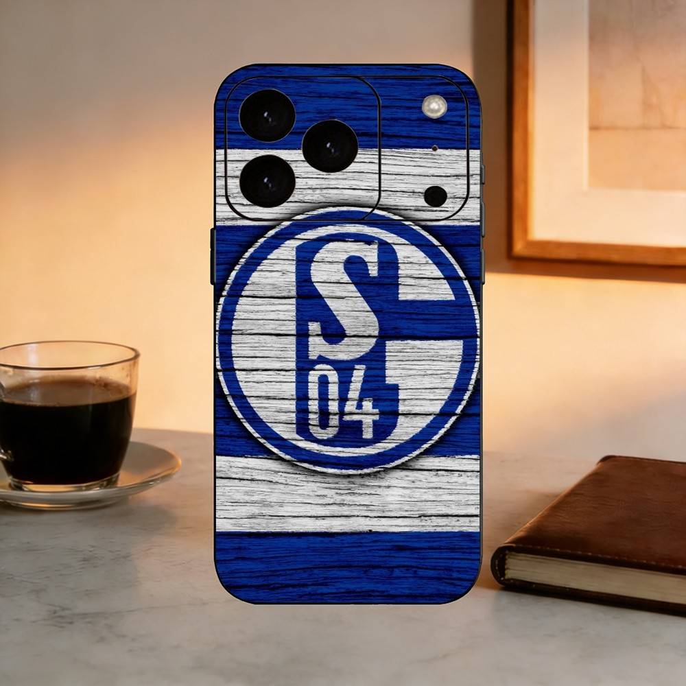 Чехол для телефона S-Schalke S04 для iPhone 17,16,15,14,13,12,11 Plus,Pro Max,XS, Мягкий силиконовый черный чехол