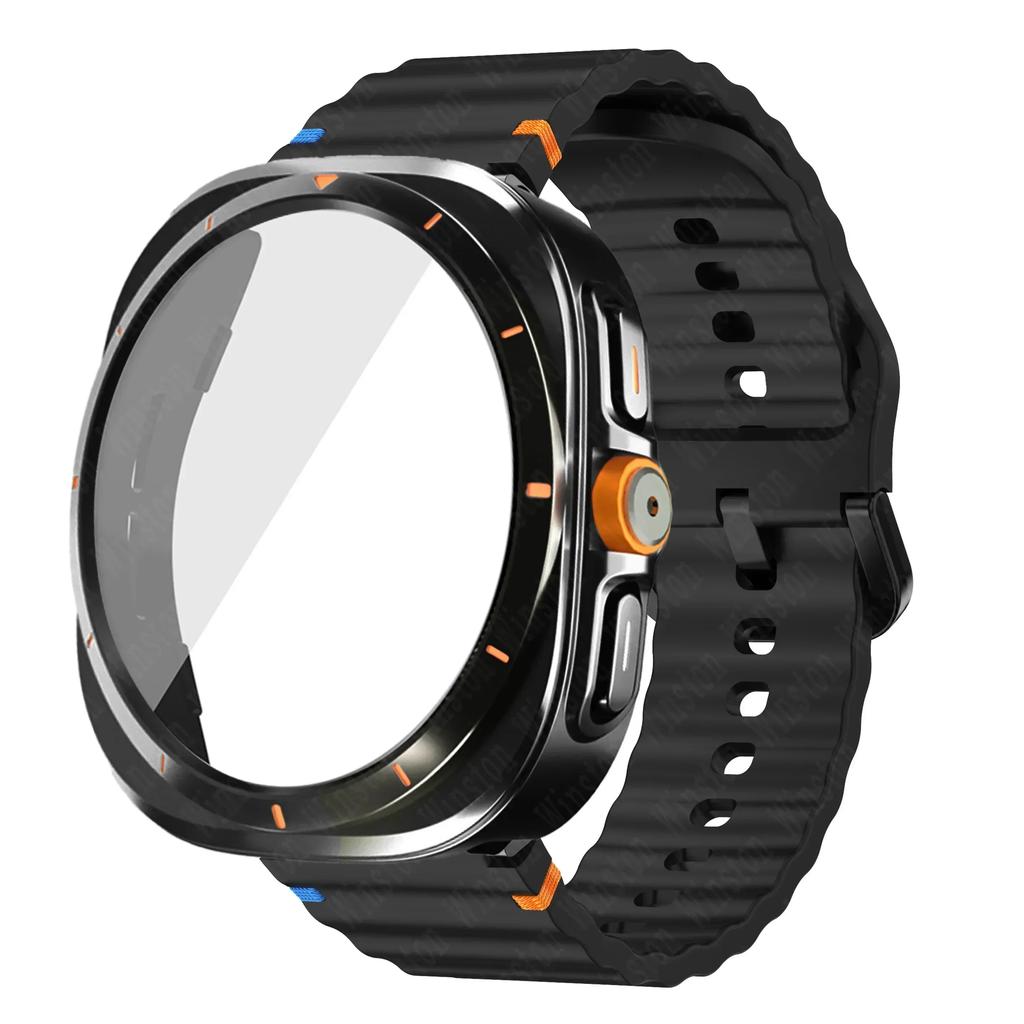 Переход на Ultra Case+Band для Samsung Galaxy Watch Ultra Обновление до Galaxy Watch 7 6 40мм 44мм Закаленное Стекло Защитная Пленка для Экрана