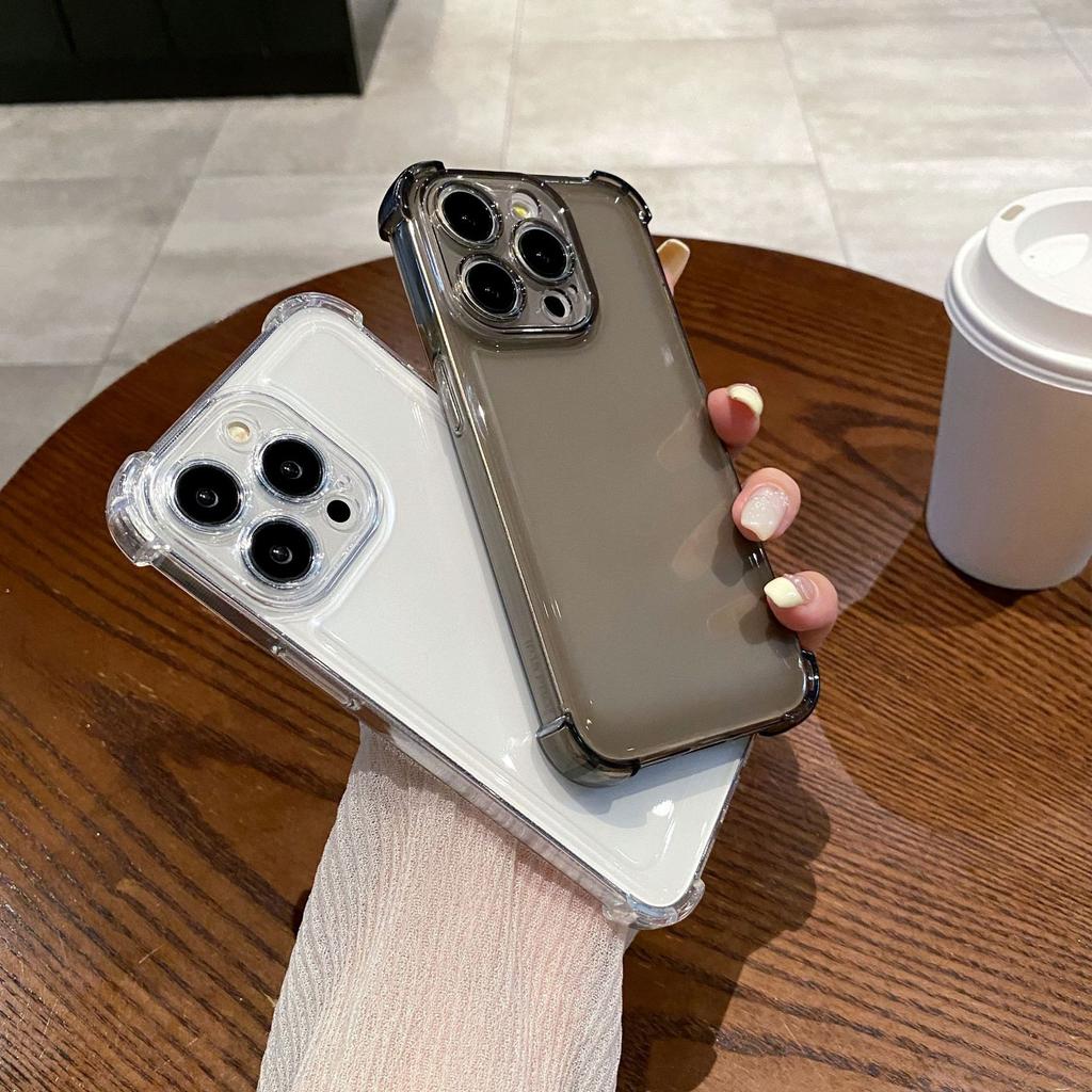 Applicable To IPhone16PROMAX Four Corner Anti-fall Transparent Space Phone Case Apple X/14 Fine Hole Soft Protection Case
