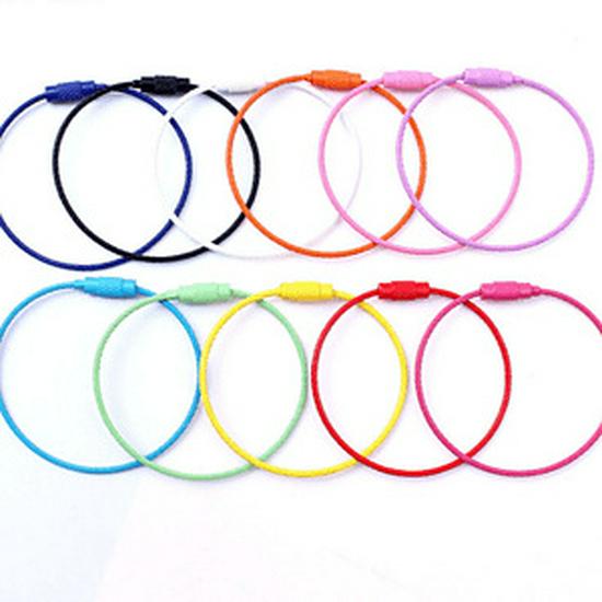 10-Pack Plastic-Coated Stainless Steel Anti-Lost Keychain Ropes with Free Shipping