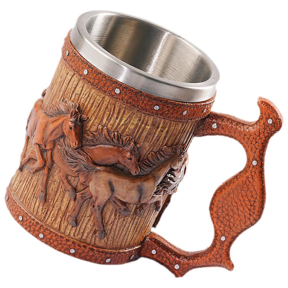 Unique 3D Design Viking Beer Mug Heavy Duty Resin Crafted Bar Cup for Coffee Tea Soda Stylish Home Decorative Use