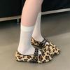 Fashion Fashion Leopard Print Women Mary Janes Flats Shoes Soft Female Round Toe Footwear Buckle Strap Ladies Flats Shallow Shoes Lady