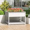 VidaXL Planter and Shelf White 111.5x111.5x81cm Solid Pine Wood 823802