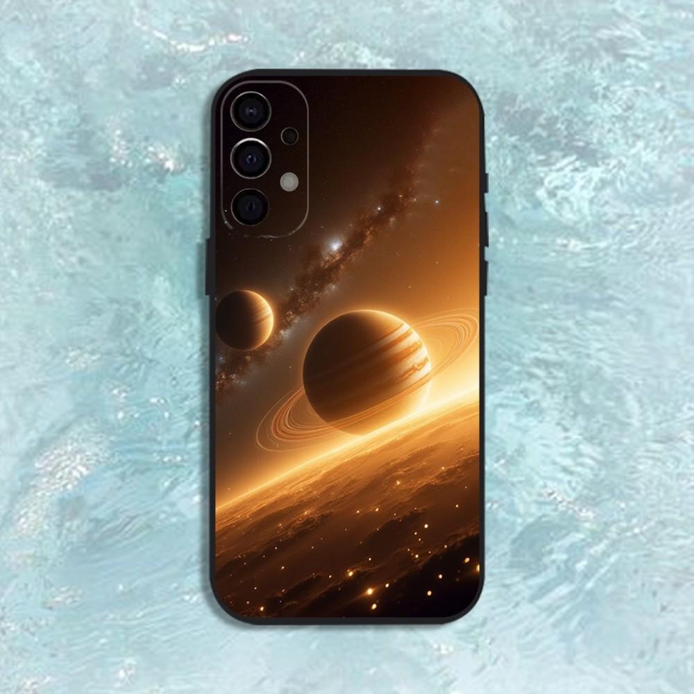 Чехол для телефона "Сатурн и Солнечная система" для Samsung S25, S24, S21, S22, S23, S30, Ultra, S20, Plus, Fe, Lite, Note, 10, 9, 5G Черный