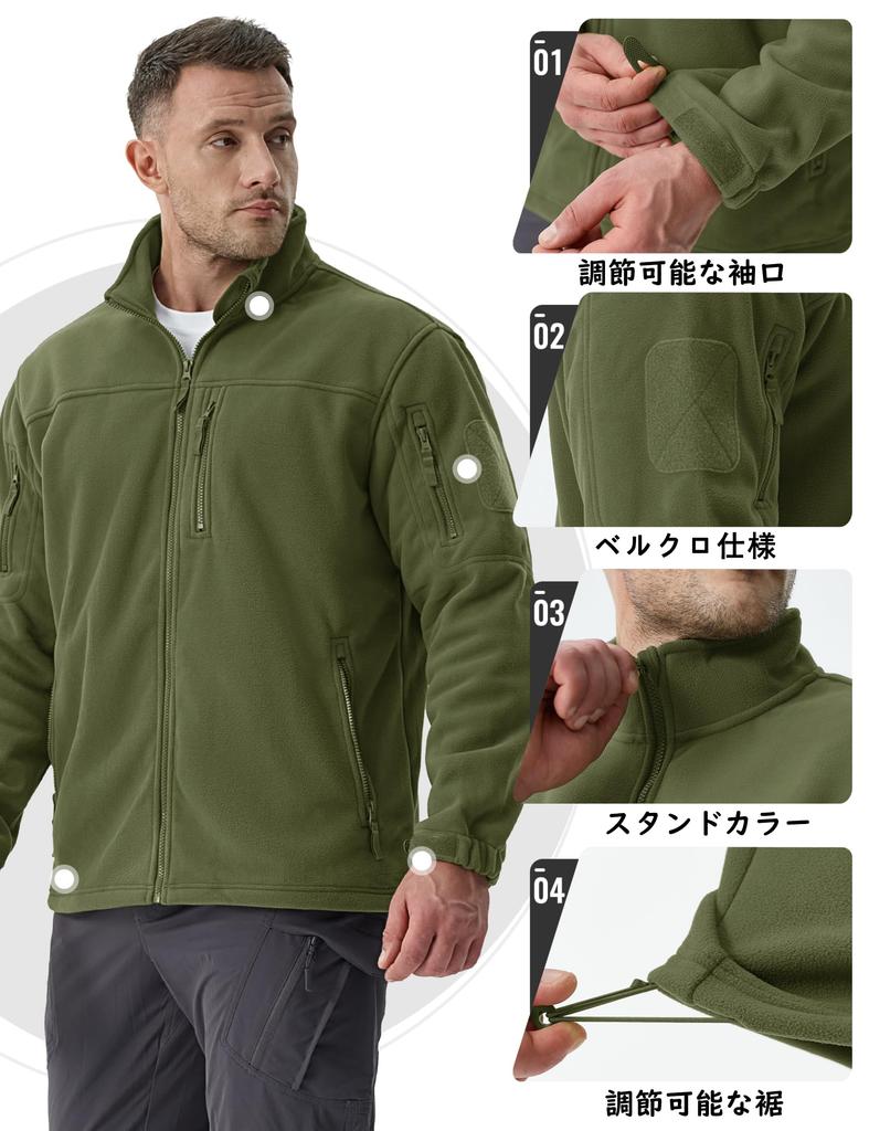 TACVASEN Winter Boa Military Climbing Hiking Fleece Size OD 3XL Men's Mountain/Outdoor Jacket, Sweatshirt, Streetwear, Style, Jacket, Coat,