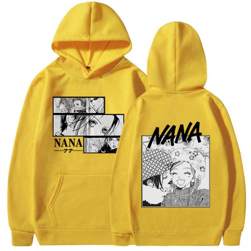 Толстовки с черными камнями в стиле аниме Nana Osaki, мужские модные повседневные пуловеры с длинными рукавами в стиле Харадзюку, толстовки большого размера, уличная одежда Y2k