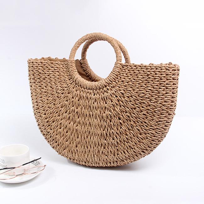 Соломенные сумки MOON, женская летняя пляжная сумка из ротанга, тканая сумка ручной работы